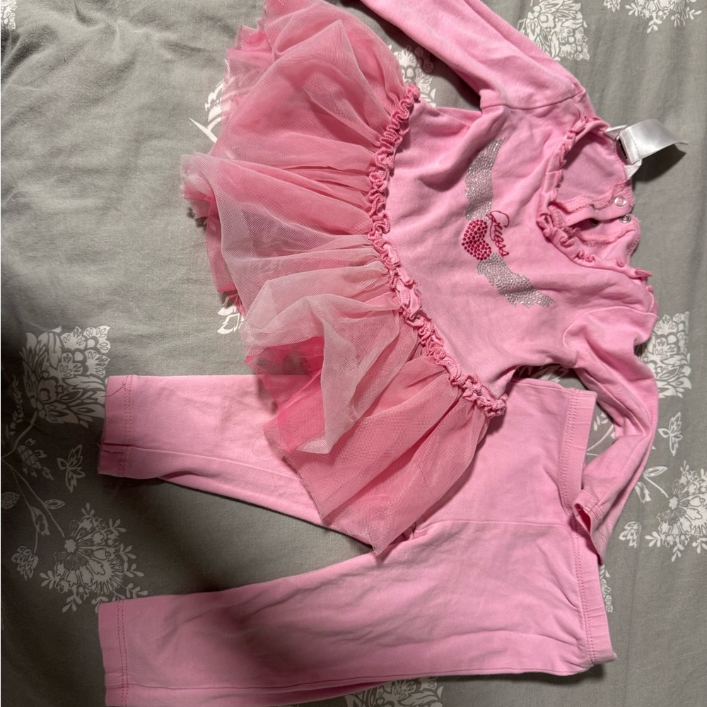 Guess Baby Pink Ruffled Outfit